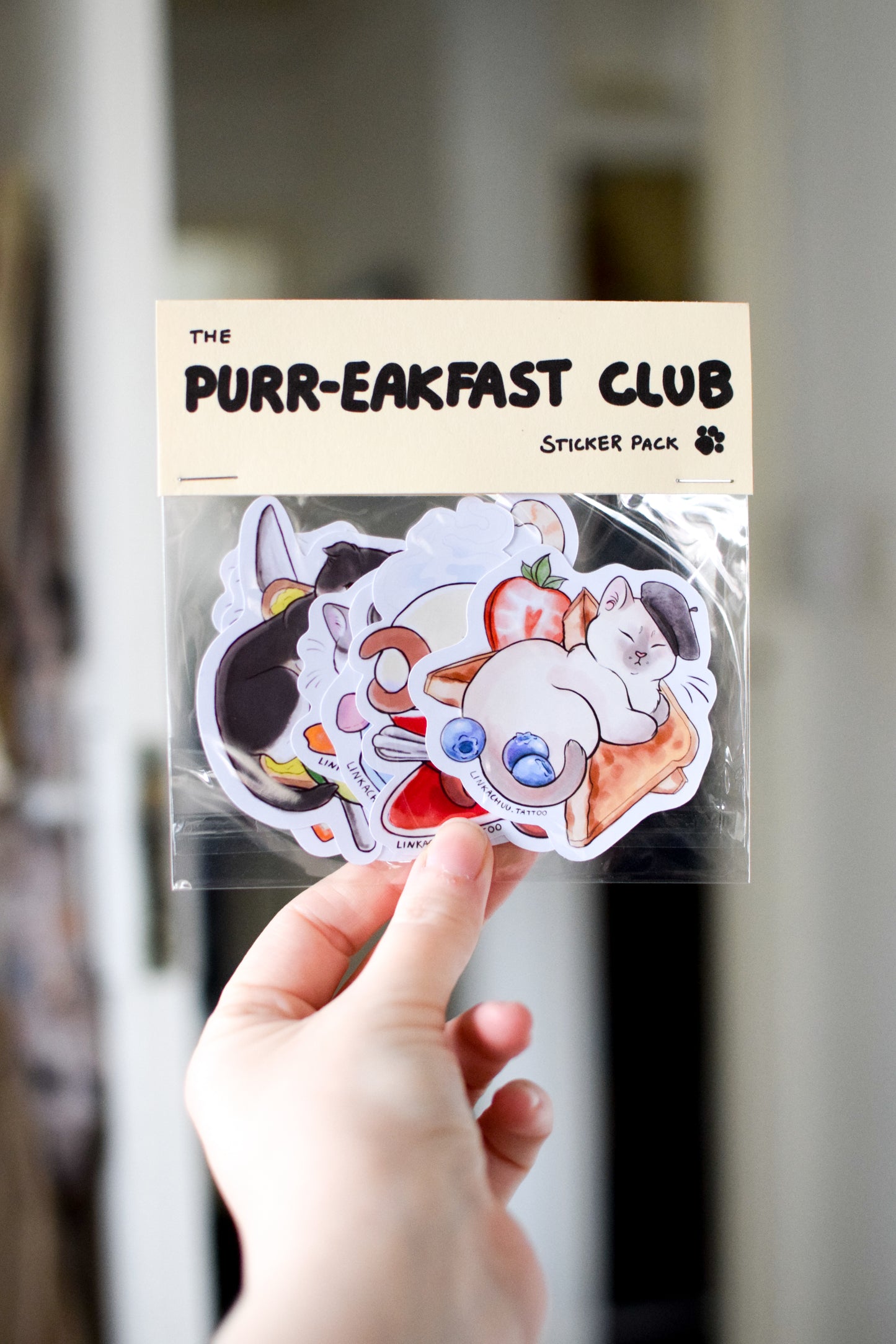 Purr-eakfast Cats Sticker Pack - Breakfast food themed kitties!