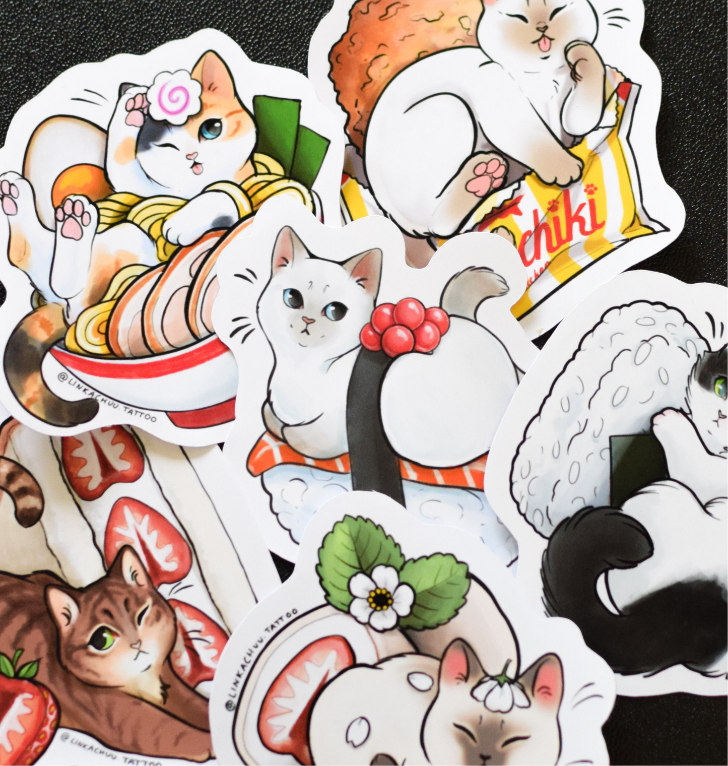 Konbini Kitties Sticker Pack - Japanese food themed cats!