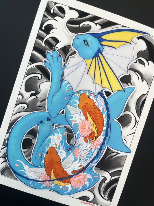 Vaporeon Irezumi Print (A4)